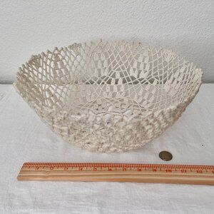 Large Lace Doily Bowl Off-White Cottagecore